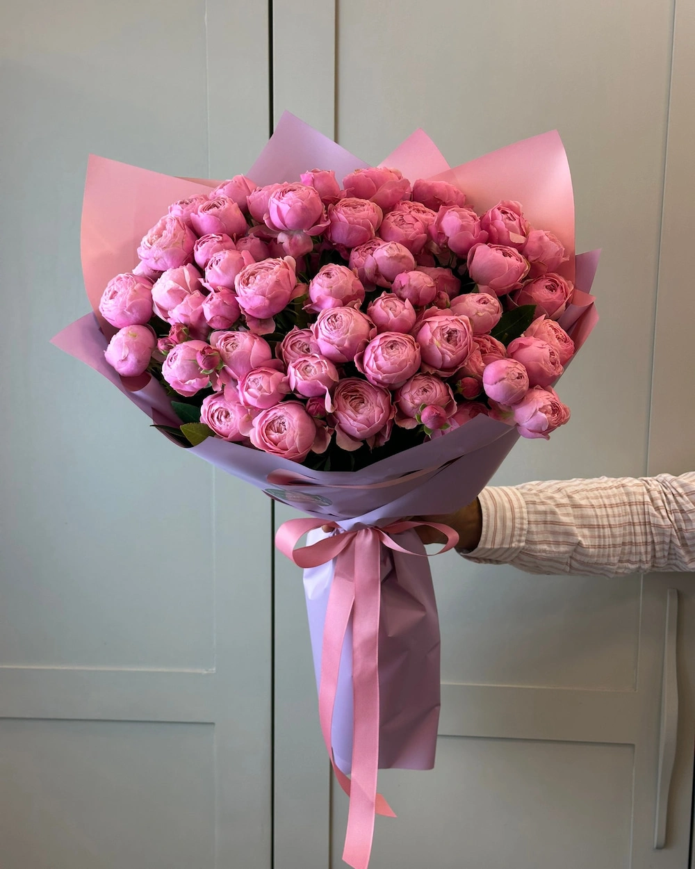 Silver Pink Rose Buket